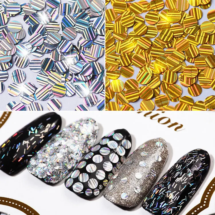 Новинка 2 шт. золотая серебряная круглая тонкая полоска блестки для ногтей