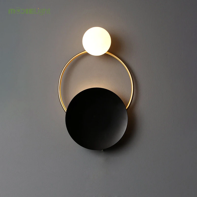 Modern Moon Glass Ball Wall Lamp Sconce Led Bedroom Light Fixture for Home Decor Nordic Living Room Corridor Luminaire G4 | Освещение