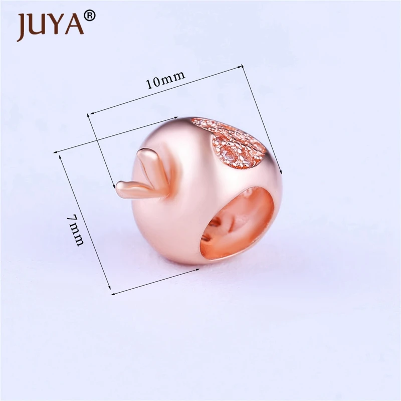 Оптовая продажа высококачественные Медные металлические бусины Juya в виде яблока