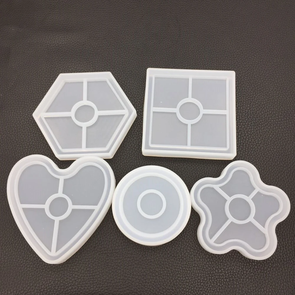 Хрустальная эпоксидная силиконовая форма DIY Шестигранная квадратная Подставка под диск Подставка под стаканчик Слива любовь кулон полимерные литые формы Аксессуары декор