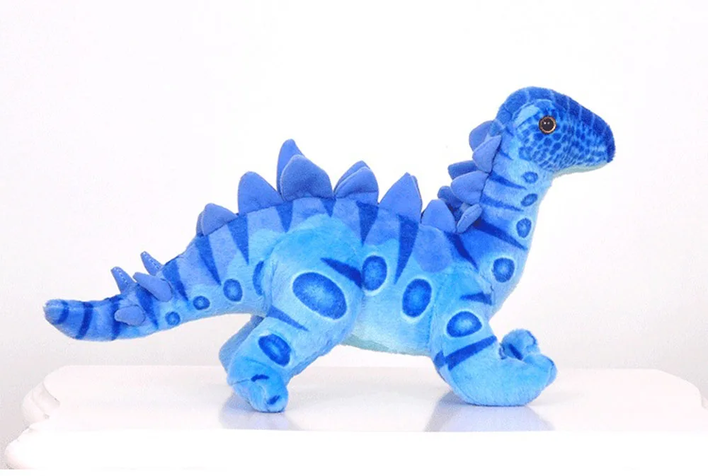 Детская мягкая плюшевая игрушка кукла среднего размера стегозавр четыре цвета