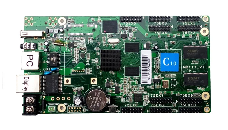 Дизайн высокая экономичность C10 HD-C10-C полноцветный RGB асинхронный Светодиодный дисплей Контроллер карта включает 10xHUB75 порт