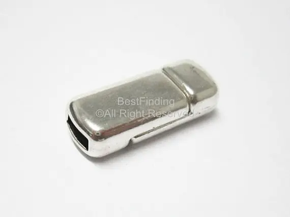

6mm Flat magnetic clasp 6x2mm Leather clasp Leather wrap bracelet clasp-FC34