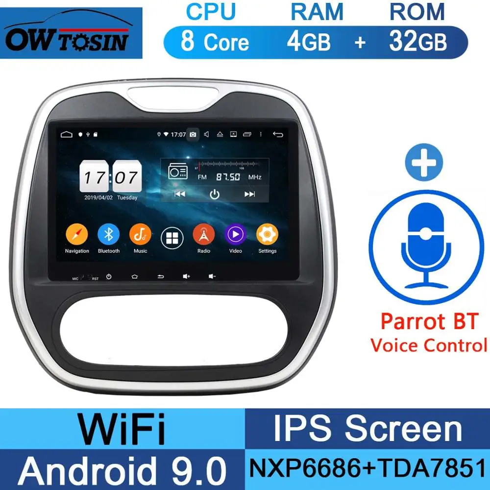32G Parrot BT Ips " Android 9,0 8 ядерный 4G+ 64G Автомобильный мультимедийный плеер для Renault Capture captur 2011- MT gps Радио Стерео CarPlay Parrot BT - Цвет: 32G Parrot BT