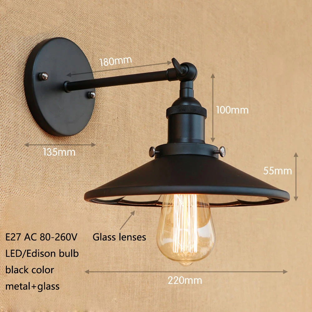 Настенные светильники E27 в стиле ретро 4 цвета 110 В 220 переменного тока|light sconce|led wall