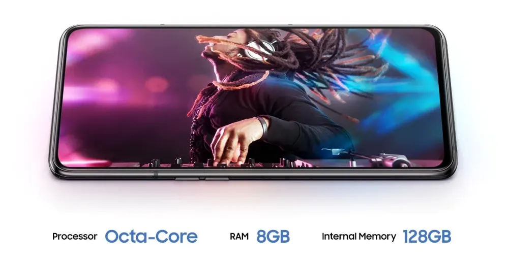 Samsung Galaxy A80 Mobile phone 6.7” Snapdragon 730G Octa Core Rotating Camera 48MP 8GB 128GB 3700mAh NFC Android 4G Smartphone