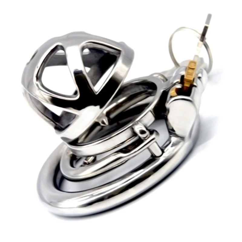 

Stainless Steel Male Chastity Penis Cage with Barbed Anti-off Rings Lock Device Chastity Cage BDSM Sex Toys for Men G7-1-252E