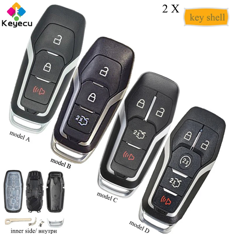Пара смарт-ключей KEYECU для удаленного ключа Pro-3/ 4/ 5 Btns - FOB Ford Fusion Explorer Edge Mustang FCC ID: