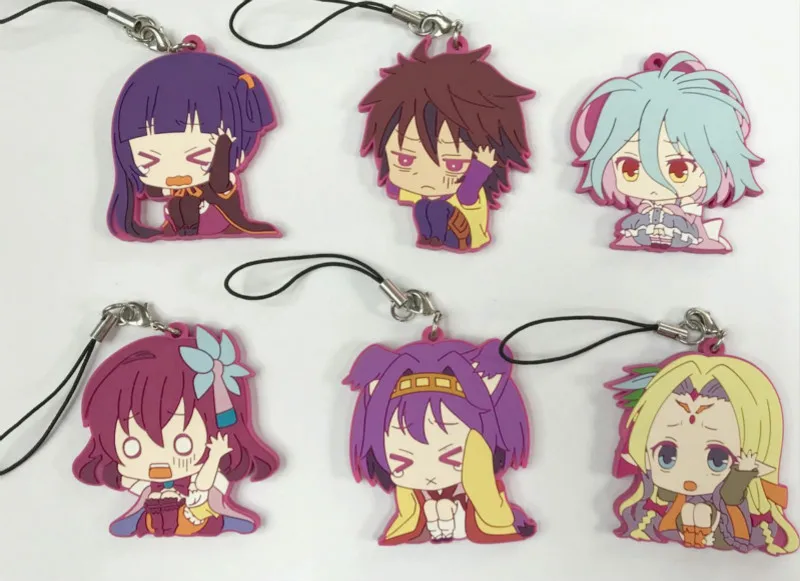 7 шт./компл. аниме NO GAME LIFE figures Shiro Sora Zero Jibril фигурка из натурального ПВХ с ремешком