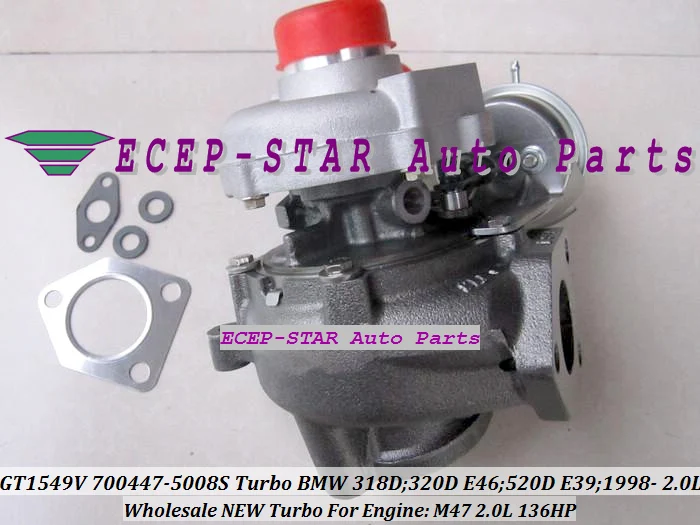 Турбокомпрессор GT1549V 700447 700447-5008S 700447-0008 11652248901 Для BMW 320D 520D E39 99-01 M47 2.0L 136HP бесплатная
