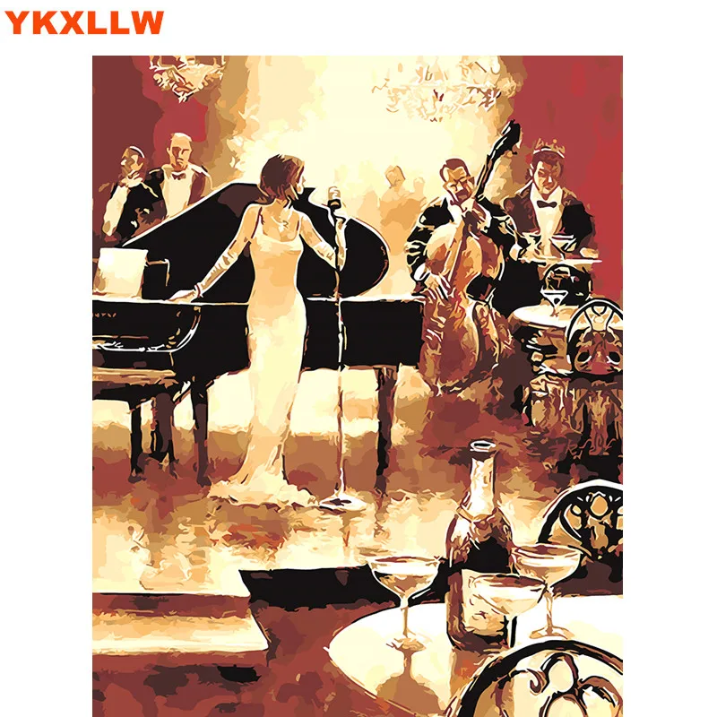 DIY Раскрашивание картинки по номерам живопись холст с каллиграфией для гостиной