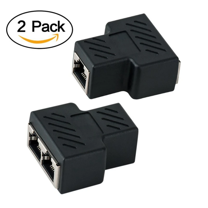 Разветвитель адаптер с 1 на 2 портами мама CAT5 CAT 6 LAN Ethernet сетевые соединения