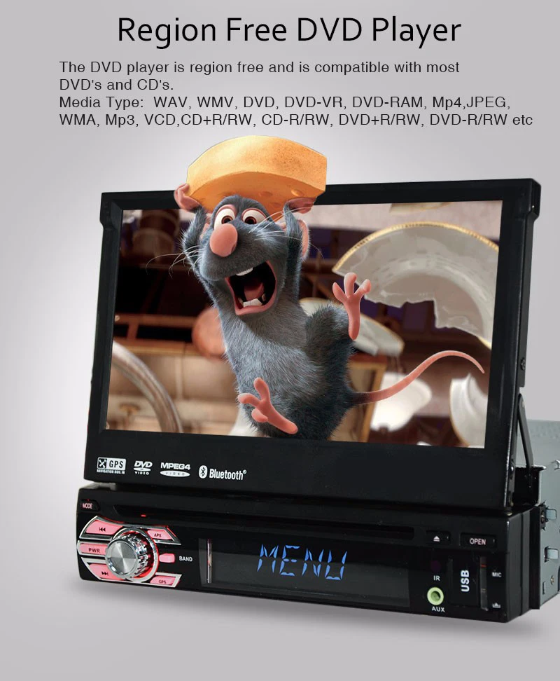 Музыкальный один din Авто Радио автомобильный DVD плеер навигация Авторадио GPS