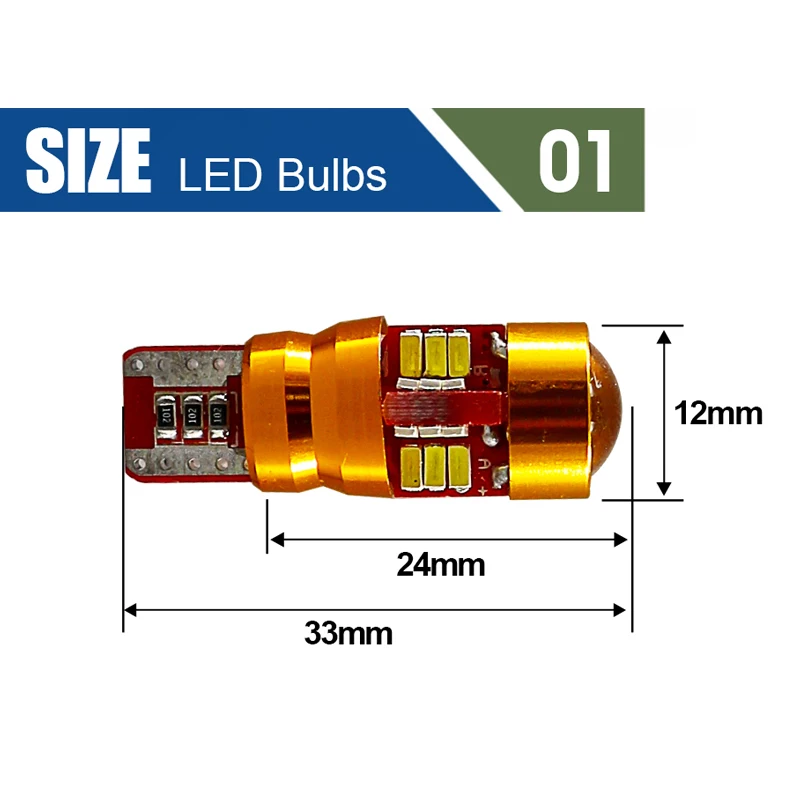 Hlxg 2 шт. автомобильный T10 LED W5W 194 Break Lights DC12V указатель поворота для чтения дверей