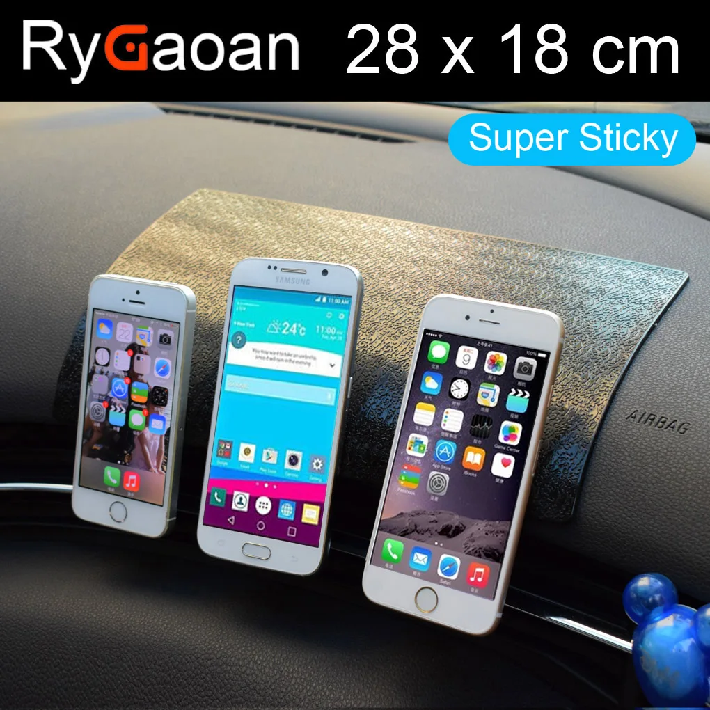 

RyGaoan 28*18cm (11*7in) Super Sticky Universal Big Size Car Dashboard Magic Anti Slip Mat Non-slip Sticky Pad Key for Mobile