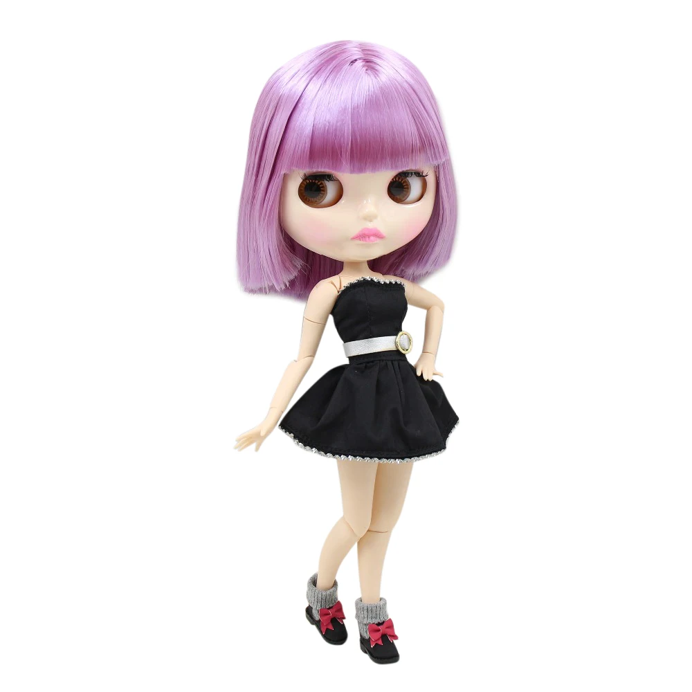 Заводская кукла blyth BL2137 фиолетовые волосы блестящее лицо новая Лицевая панель губы вырезает белую кожу суставное тело 30 см 1/6