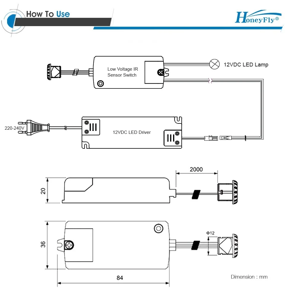 HoneyFly 2 шт. светодиодный DC12V ИК Сенсор переключатель 40 Вт Инфракрасный светильник переключатель для светодиодный лампы светодиодный полосы движения Сенсор ручной волны 5-8 см CE