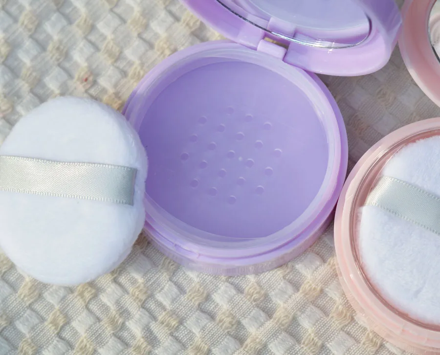 Пустая банка для пудры с ситечком компактный косметический пластиковый