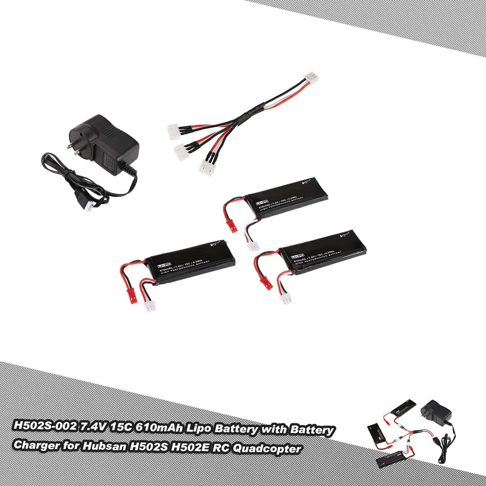 3 шт. H502S 002 7 4 V 15C 610mAh Lipo батареи с в 1 Батарея Зарядное устройство для Hubsan X4 H502E