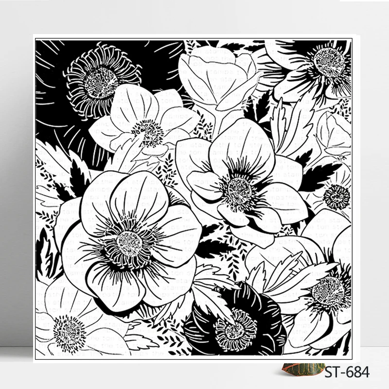 Большие цветы фон прозрачные штампы/Силиконовые печати для DIY Скрапбукинг