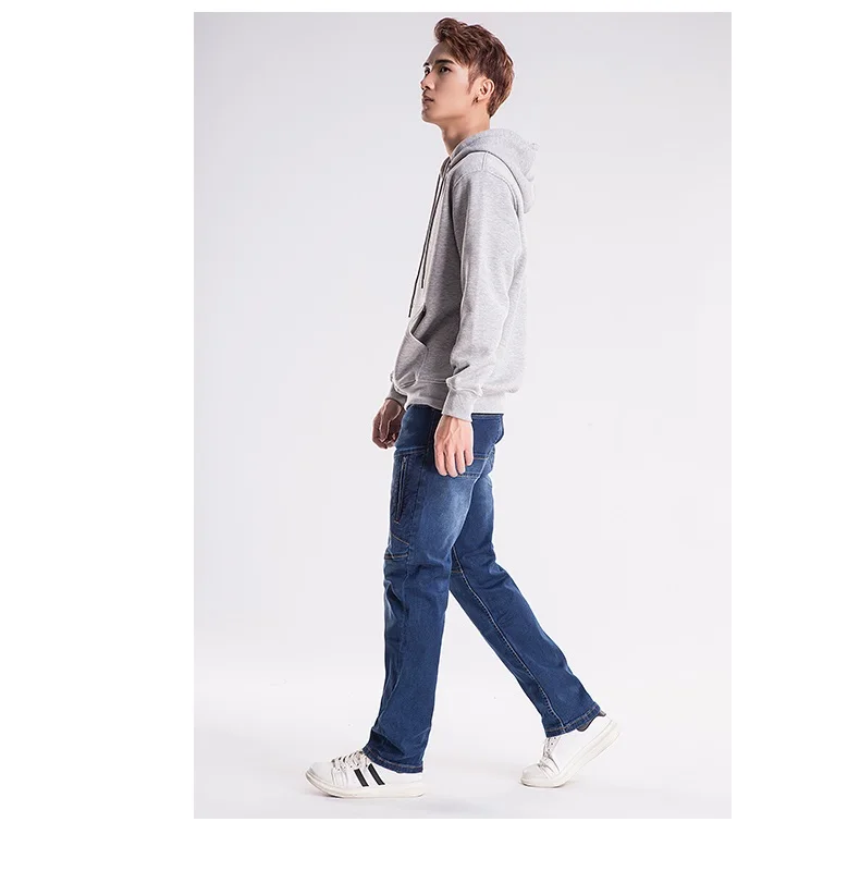 Джинсы мужские осенне зимние свободные с защитой от кражи размеры 7XL 6XL|jeans male|winter