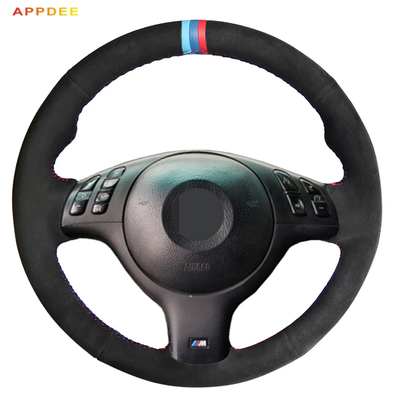 APPDEE черная замша чехол рулевого колеса автомобиля для BMW E46 M3 E39 330i 540i 525i 530i 330Ci 2001