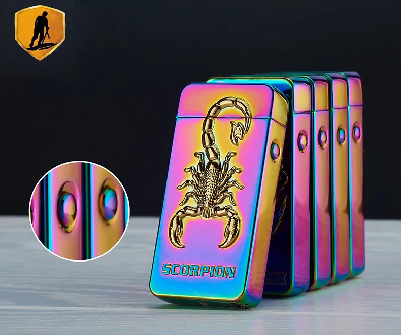 Скорпион 3D шаблон более легкий импульс двойная дуга прикуриватель USB зарядка для
