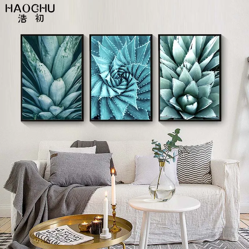 HAOCHU зеленые растения натюрморт фотообои для спальни холст печать гостиной