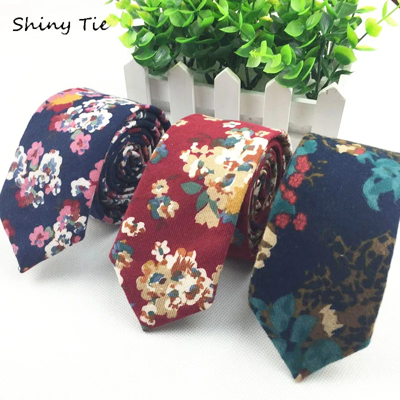 Мужская неформальная галстук Повседневное регулируемые Галстуки цветок вельвет