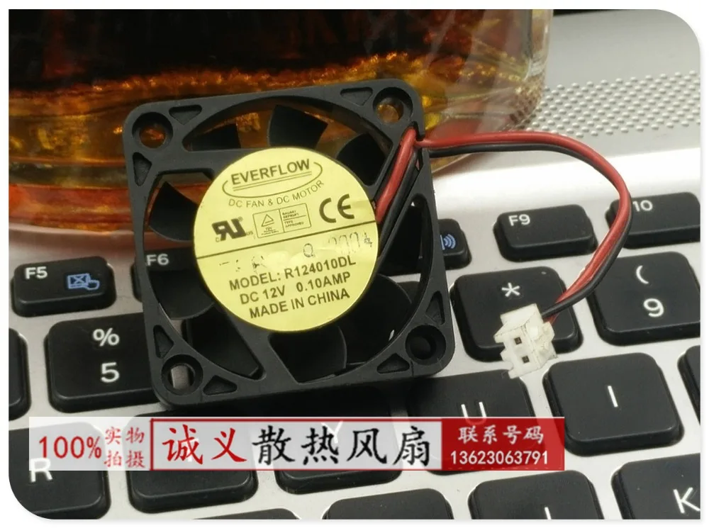 Оригинальный охлаждающий вентилятор EVERFLOW R124010DL 40*40*10 мм 0.10A DC12V с одним
