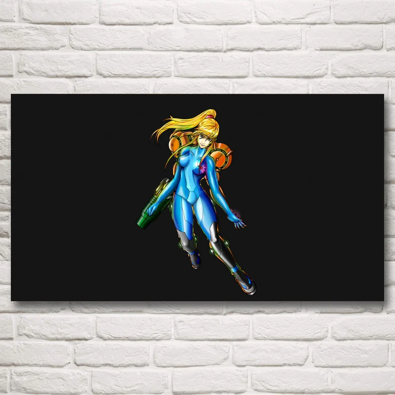 FOOCAME Metroid CGI аниме Samus Aran видео игры Искусство Шелковый плакат печатает украшение дома картина 11x20 16x29 20x36 дюймов