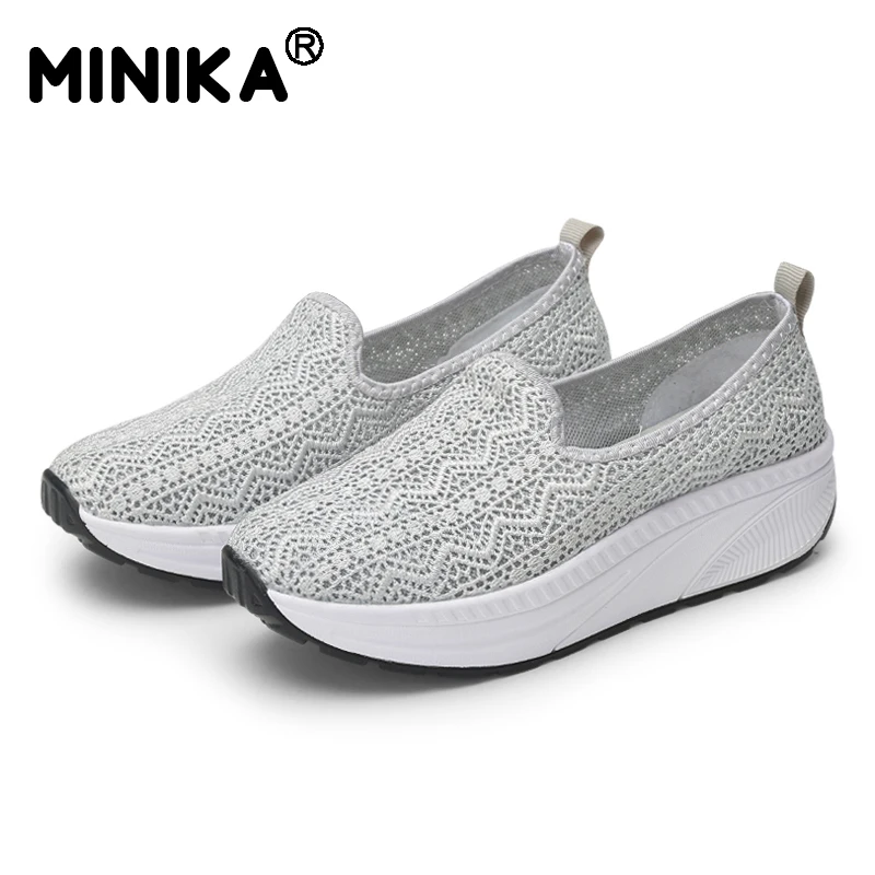 Minika/Женская дышащая обувь на шнуровке с цветочным принтом Новинка Летняя женская
