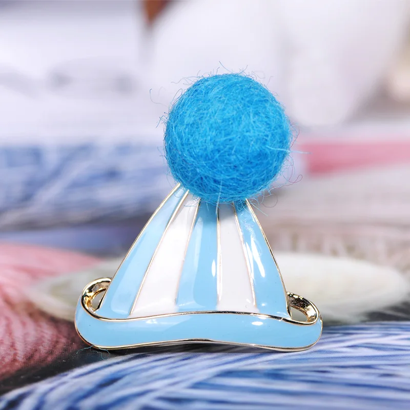 Blucome Милая шляпа шарик из шерстяного войлока тонкая Эмаль золотой цвет ювелирные