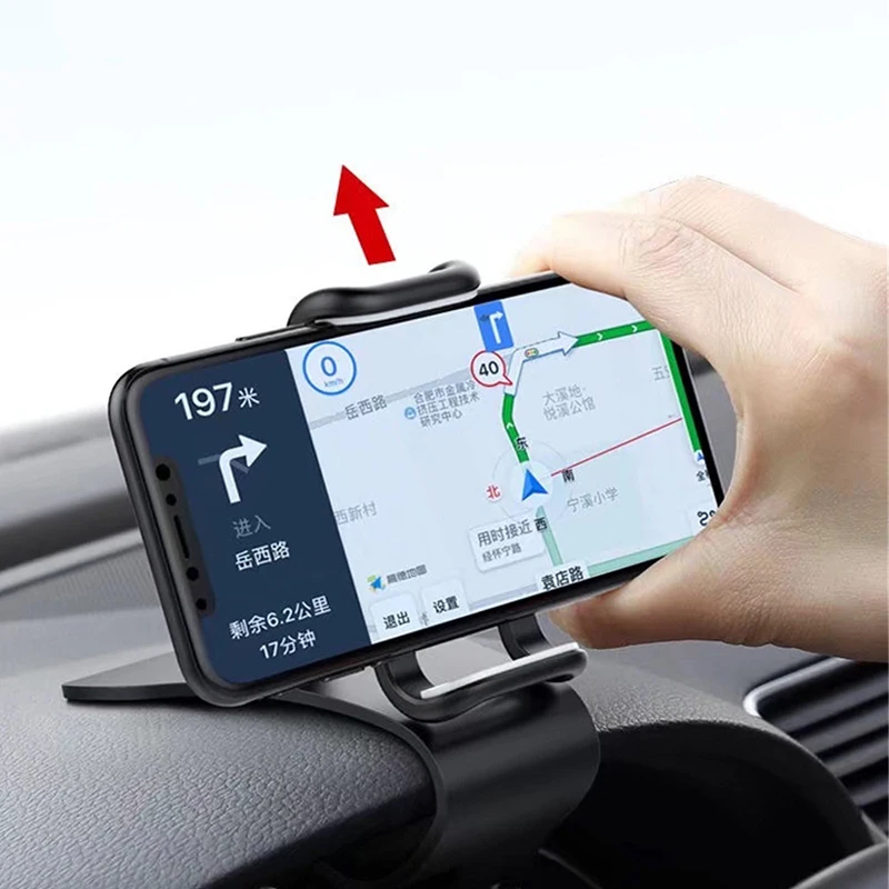 Автомобильный держатель для телефона с поворотом на 360 градусов, держатель для сотового телефона, подходит для 4-6,5 дюймовых смартфонов, вращающийся зажим для приборной панели