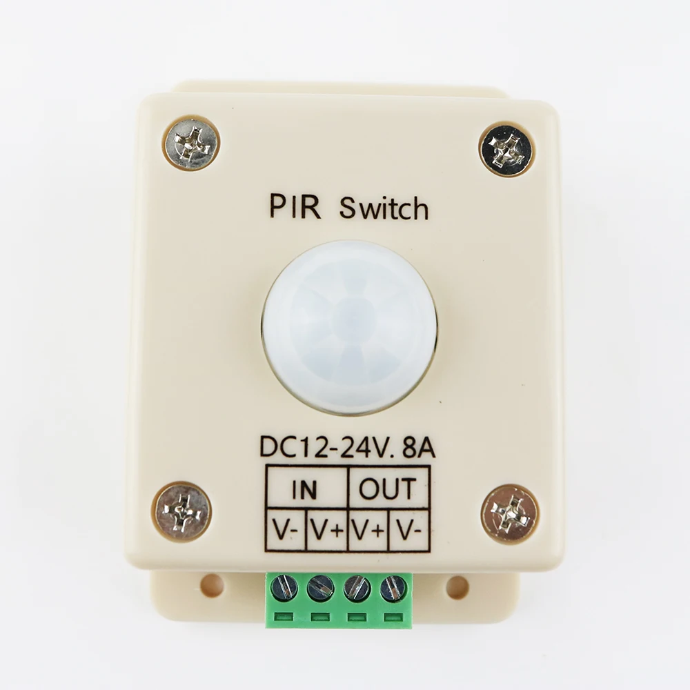DC12-24V 8А PIR переключатель светодиодный инфракрасный датчик движения PIR переключатель для светодиодной лампы полосы освещения автоматический контроллер Бесплатная доставка