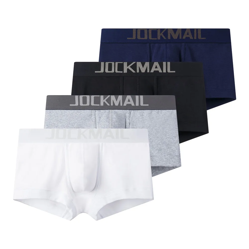 

Трусы JOCKMAIL мужские с заниженной талией, Брендовое нижнее белье, Удобные однотонные хлопковые боксеры с U-образной выпуклостью, пикантные шо...