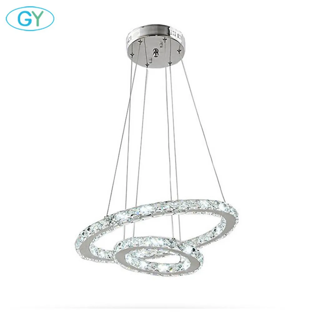 Современная светодиодная хрустальная люстра сделай сам с 2 кольцсветодиодный 26