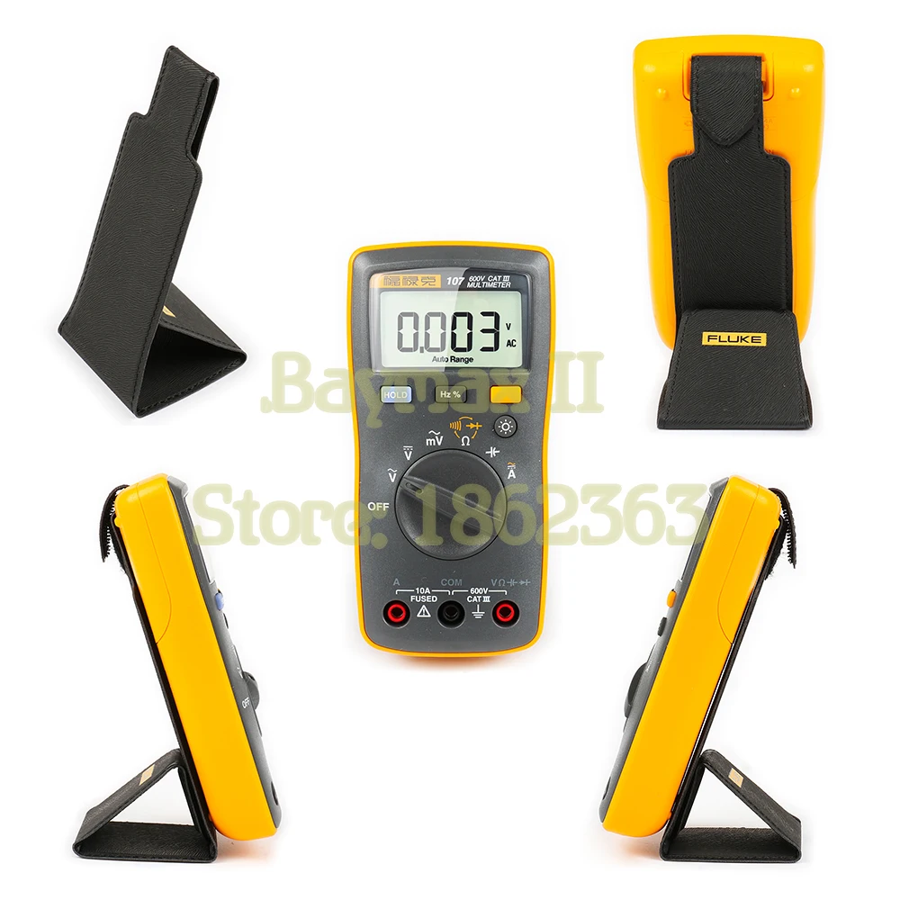 Цифровой мультиметр Fluke 107 с автоматическим диапазоном переменного/постоянного тока, тестер напряжения с Ом, емкостью, измерением Гц и умным ремешком Fluke