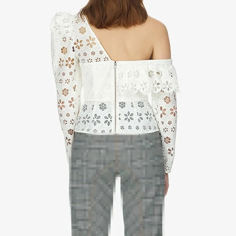 Сексуальные кружевные рубашки с длинным рукавом и открытыми плечами