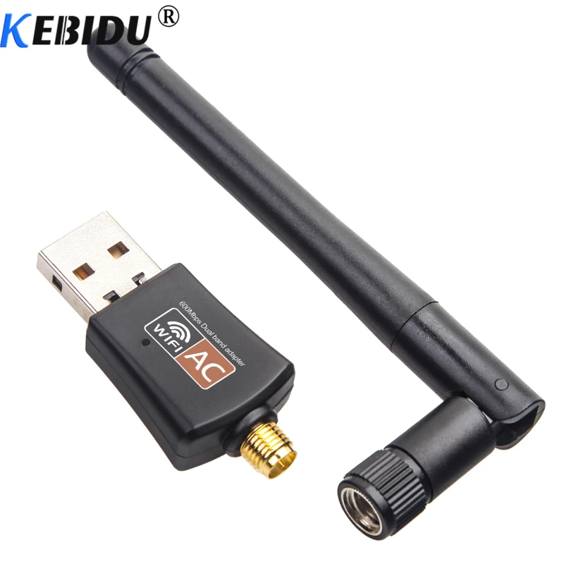 Беспроводной USB Wi Fi адаптер kebidu 600 Мбит/с 2 4 ГГц 5 двухдиапазонный с антенной для ПК