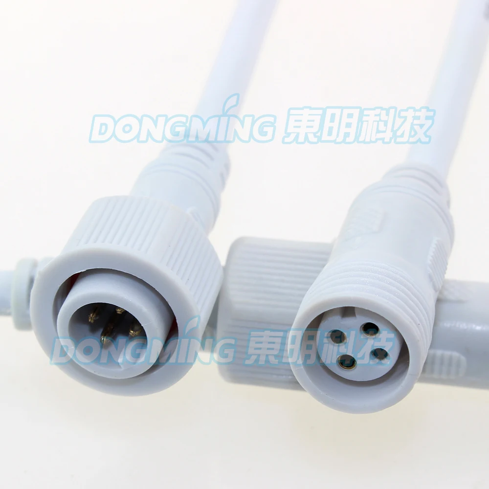 

free shipping 50 pairs 4pin White RGB Waterproof cabl 40cm long wire connector for led strip connector