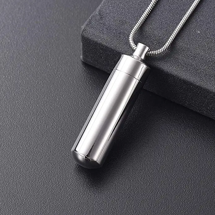 JJ002 полированный цилиндр из нержавеющей стали Кремации Ювелирных изделий внутри