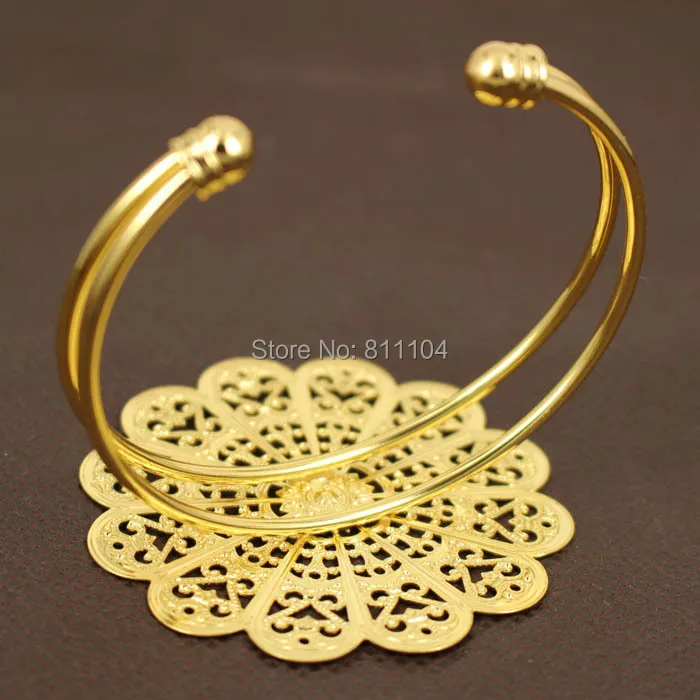 Заготовки для браслета и с позолоченной латунной основой цветами 20 шт. |