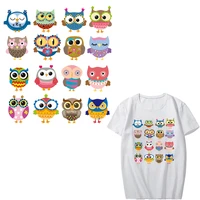 cartoon animal patch set iron on transfers owl patches for clothing heat transfer vinyl stickers stripes on clothes diy t shirt