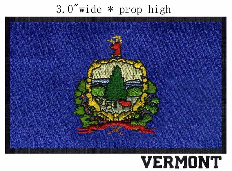 Вышитая нашивка с флагом Vermont 3 дюйма широкая доставка темно-синий зеленый горный