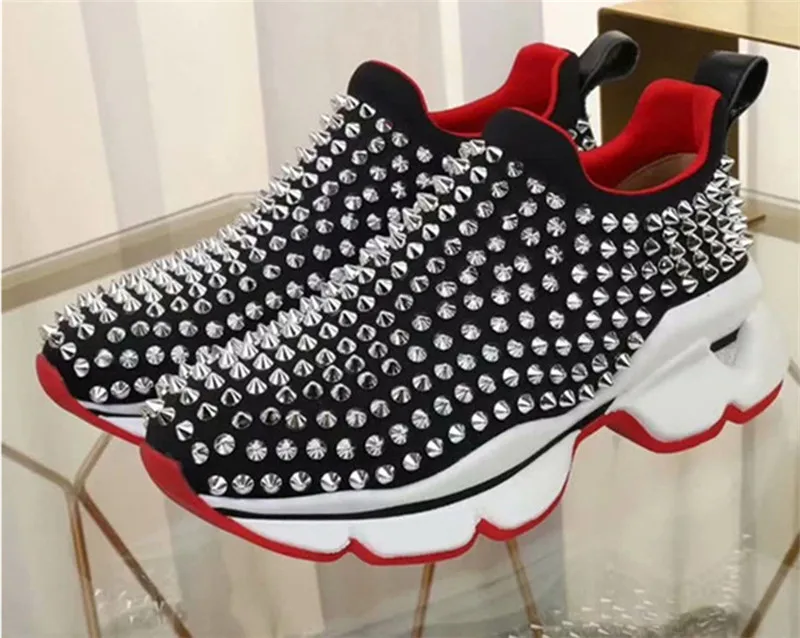 GCYFWJ Rivet Sneakers Woman Red Sneakers Spring Autumn Flats Non-slip Breathable Casuals Couple Shoes Zapatillas Rojas Mujer