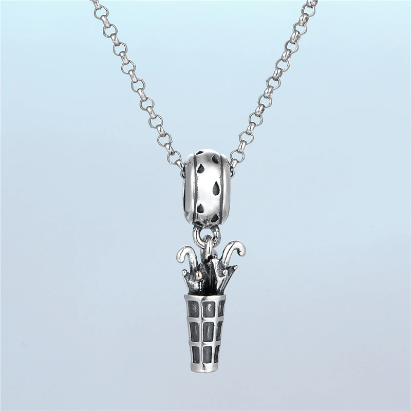 Серебро 925 ювелирные изделия зонтик Подвеска Амулет Браслет Подвески Diy