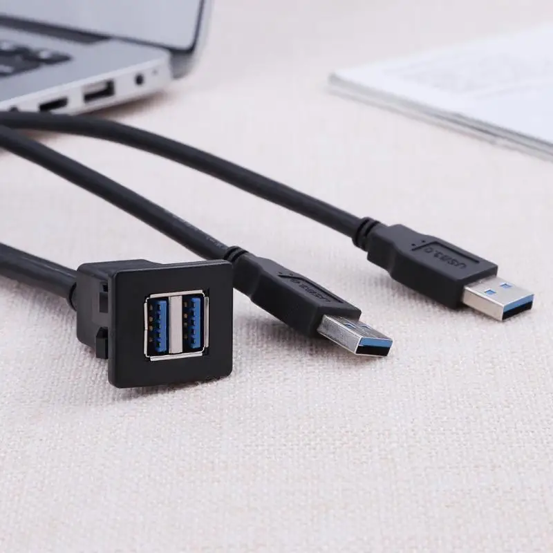 2 м/3 0 фута двойной USB штекер гнездо свинцовый Удлинительный кабель автомобильный