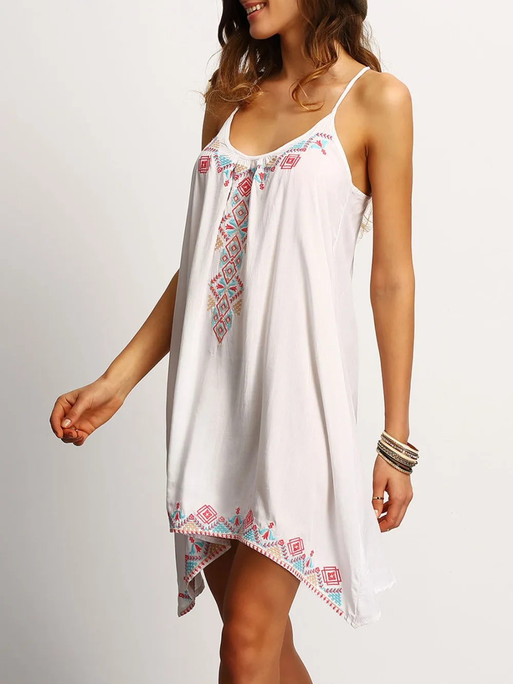 Женское платье на бретельках свободное Повседневное без бретелек с принтом