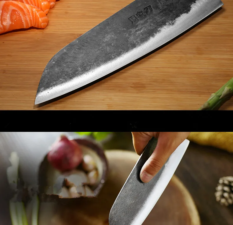 ZHOU JIA, кухонный кованый нож ручной работы, нож для домашнего приготовления мяса, овощей, нож для нарезки мяса